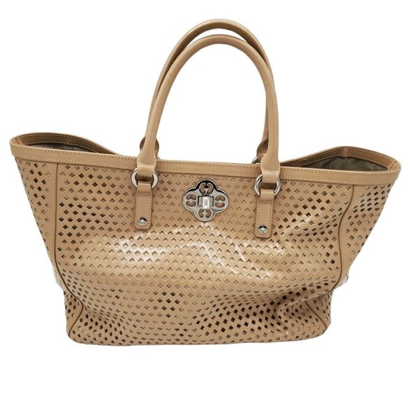 MY Flat in London Brighton Leather Perforated Shoulder Bag Handbag Purse Large - Picture 2 of 9